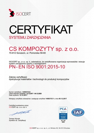 ISOCERT Certyfikat Systemu Zarządzania